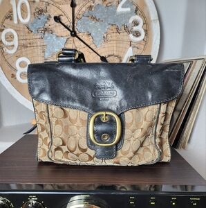 Coach Black and Tan Hobo Bag